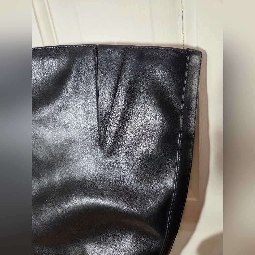 Old Navy Black tall faux Leather Boots Women Size 10 GUC - Picture 4 of 8